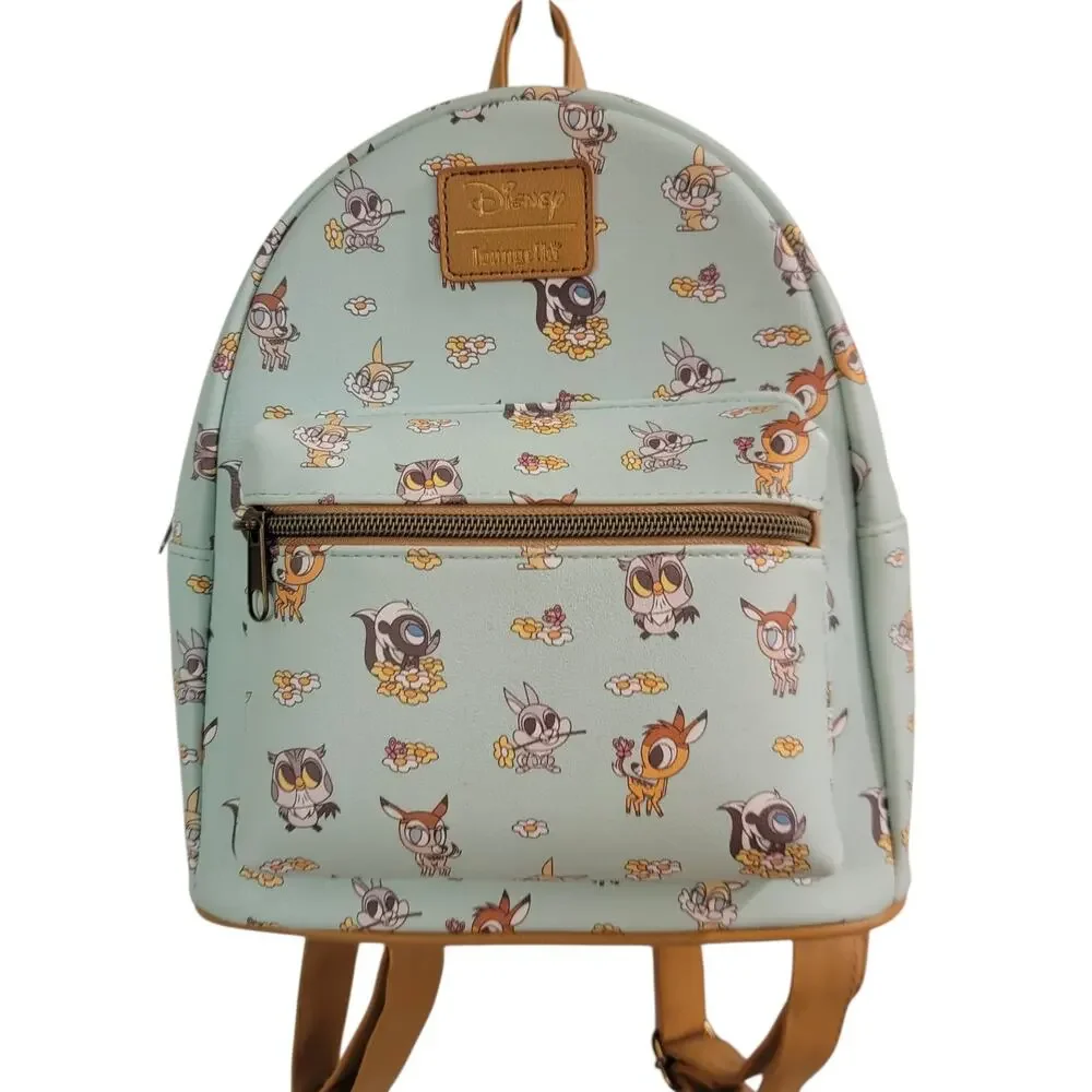 Loungefly Disney Bambi Chibi Friends Mini Backpack Mint Faux Leather